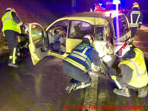 Feuerwehr; Blaulicht; FF Wiener Neudorf; Unfall; A2; PKW; Hund;