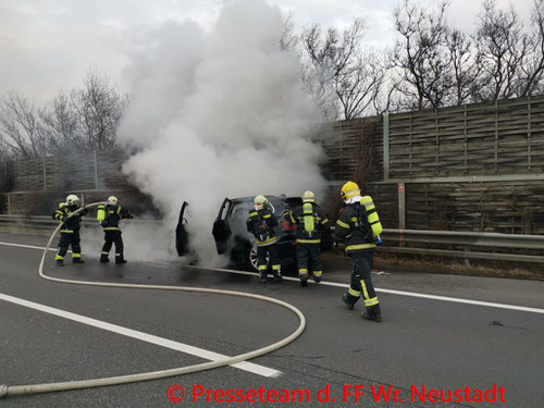 Feuerwehr; Blaulicht; FF Wiener Neustadt; Brand; PKW; Unfall; Grazerstraße;