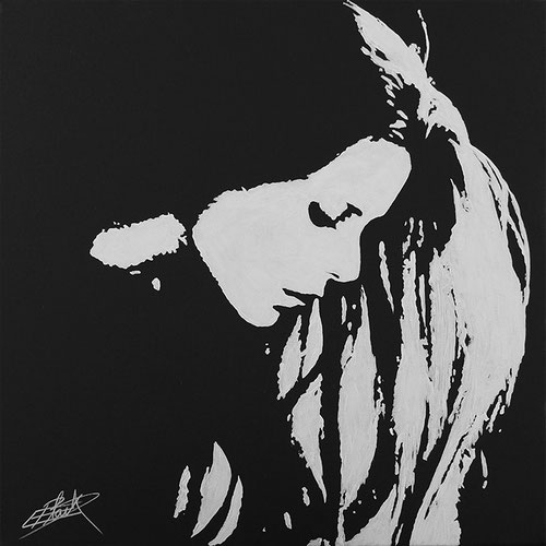 Peinture contemporaine profil de femme 37 par erik black - acrylique sur toile