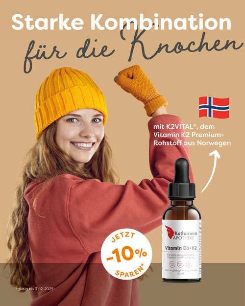 -10% Rabatt-Aktion bis Ende des Jahres auf unsere Vitamin D3 + K2-Tropfen
