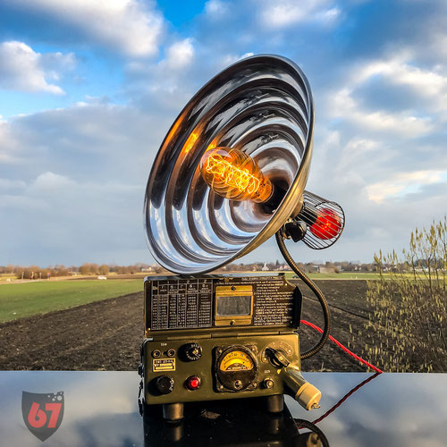 Upcycling of an 1950s military Geigercounter DP-11B and radiant heater - JayKay67Design by Jürgen Klöck