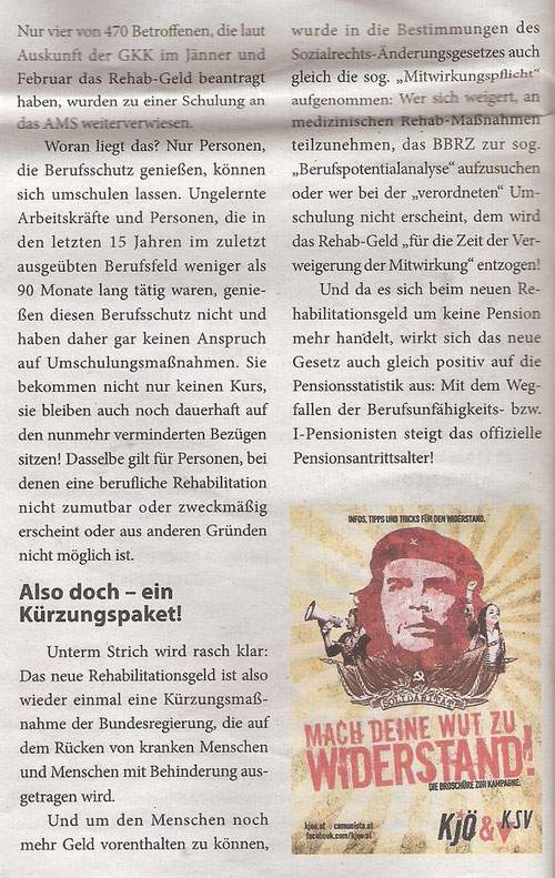 Quelle: Volksstimme Ausgabe 7 Sommer 2014