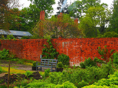 der idyllische Garten unseres  Bauern-Anwesens am Abend