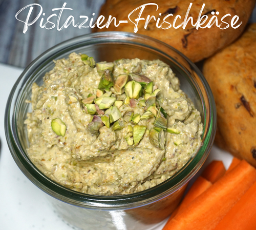 Frischkäsecreme mit Pistazien, lecker als Brotaufstrich oder Dip