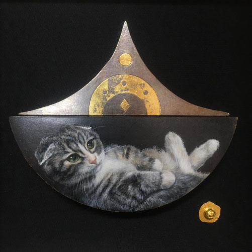 「ゆりかご」 182×217mm テンペラ・箔