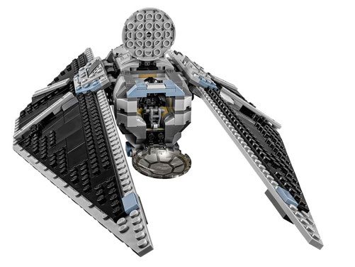 Die Besonderheiten im Lego Paket 75154 sind die grossen verstellbaren Flügel, ein von vorne und von oben zugängliches Minifiguren-Cockpit, ein aufklappbarer Heckstauraum sowie zwei federunterstützte Shooter.