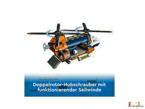 Die Besonderheit im Lego Paket 60437 ist einen Doppelrotor mit funktionierender Seilwinde. 