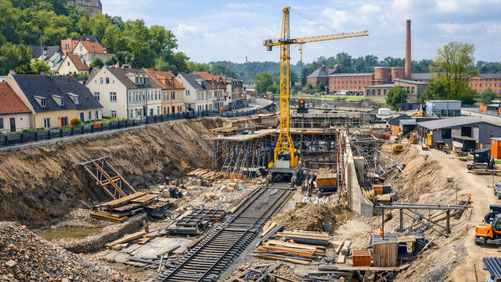 Baustelle Schleuse Bernburg 1936