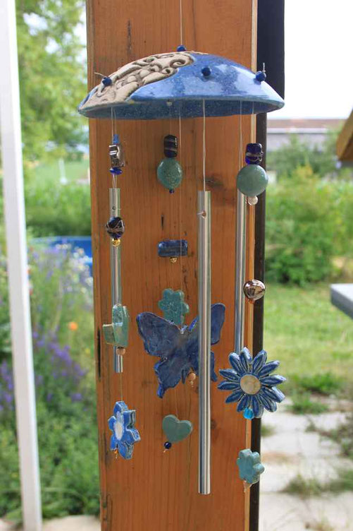 Klangspiel Keramik blau