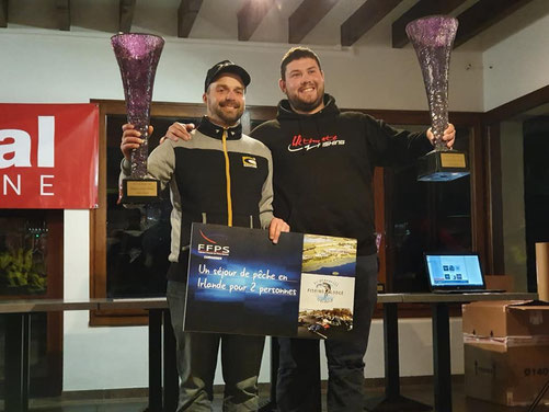 Charly TOUCHE et Romain LEMOIGNE Champions de France Pro Elite Bateau 2019 , ils sont licenciés à Pêche Corrèze Compétition et à la Bass Team Périgord en  NOUVELLE  AQUITAINE Bravo a eux.