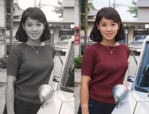 修復・色再現 作業前→作業後比較　ひし美ゆり子