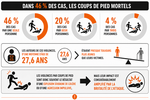 Infographie sur les violences par coups de pied