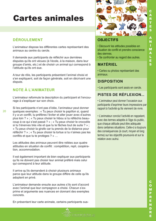 Gestion de conflit acitivités jeux gartuits. Université de paix. CNV. Violence. Communication. 35 fiches d'activités gratuites. PDF GRATUIT. Yasmine Dogot.
