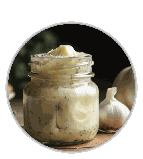 Knoblauch; Butter; Knoblauchbutter; Kräuter; Provence; geräuchert, Ail, fume; fumé; Knobi; Knolle; Kibu; Kibü; KibüWürze