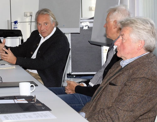 2. Workshop mit Projektmanager Bernhard Jacobsohn, Torsten Evers (ber. Architekt) und Dr. Michael Paarmann (Spinnrat)