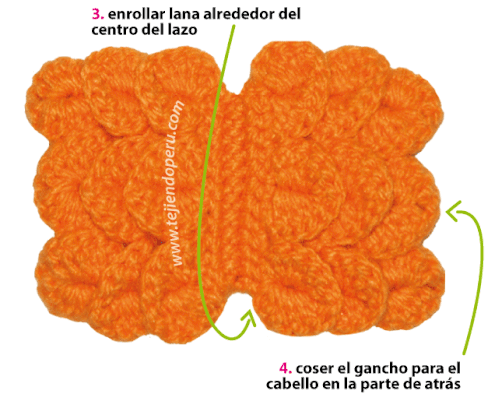 Cómo tejer un lazo o moño para la cabez a crochet en punto cocodrilo o escamas (cocodrile stitch brow)