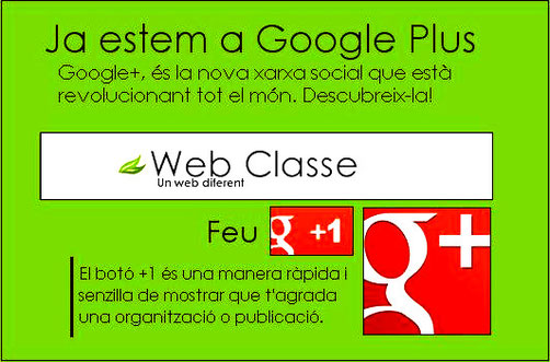 Anunci de Web Classe a Google Plus.