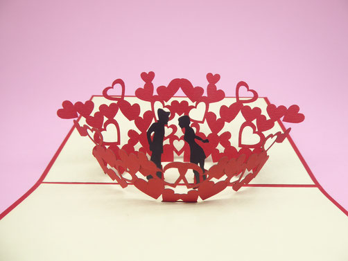 Carte 3D Saint Valentin - carte pop-up amour