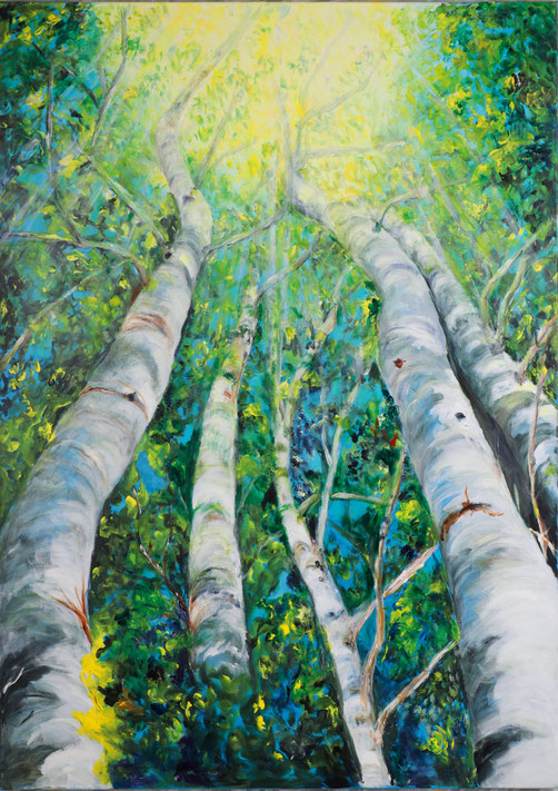 Den Himmel berühren von Barbara Meiler, 100 x 140 cm, Acryl auf Leinwand