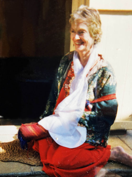 Ambika at Baba's Cabin, Upper Meherabad, India