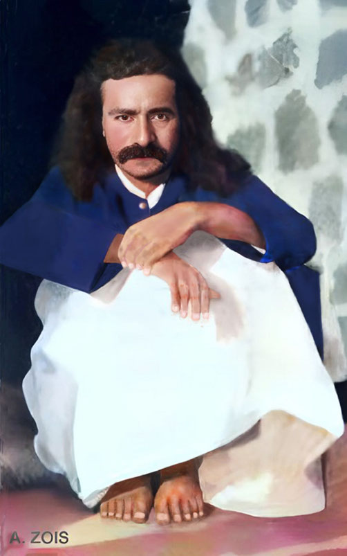  1930 -Meher Baba at Upper Meherabad, India. Image rendition by Anthony Zois