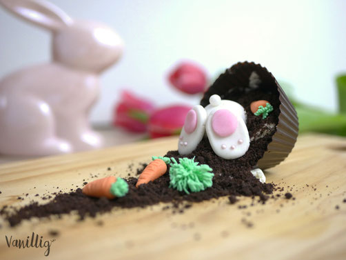 einfache Idee ein Dessert zu Ostern einzurichten.
