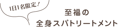 大濠公園 木々の香 1日1名限定メニュー　全身スパトリートメント