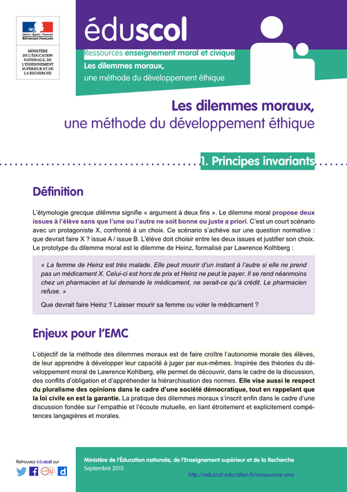 Philosophie pour enfants. Dilemmes moraux en classe. Cartes gratuites PDF pour discuter en classe. Dilemmes en classes. Résolution de conflits.