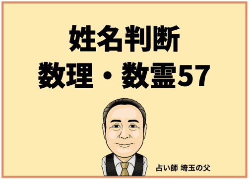 埼玉で姓名判断 数理・数霊57（占い師 埼玉の父）