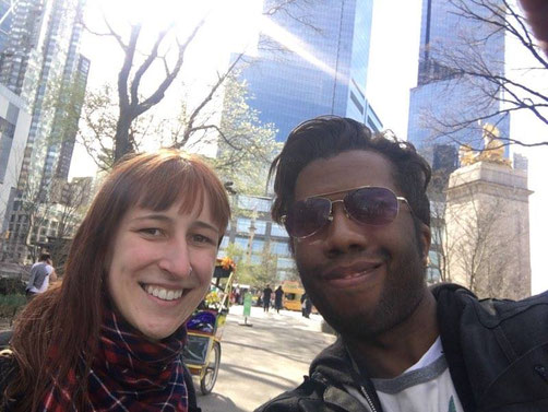 Blogger and a new friend in Central Park