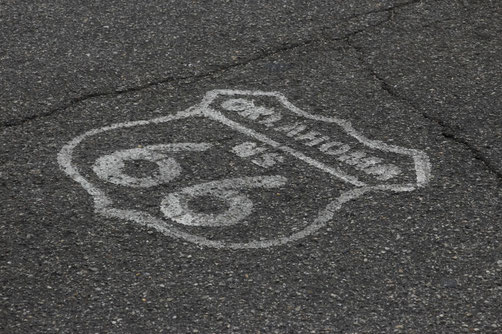 Route 66, Oklahoma, Symbol auf Straße