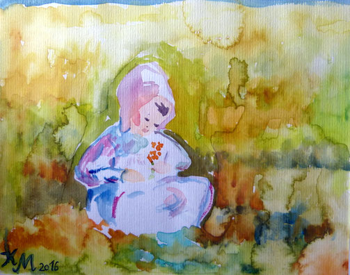 auf der Wiese Aquarell