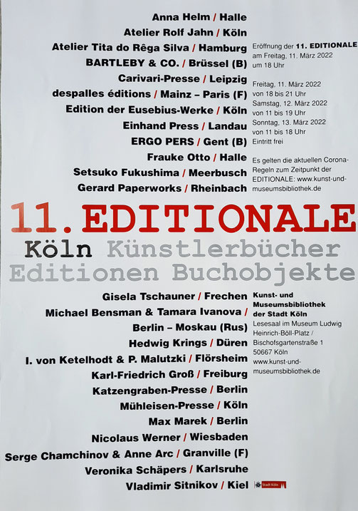 Eiladungskarte zur Künstlerbuchmesse im Museum Ludwig Köln