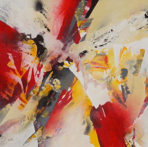 Feuersturm, Acryl-Mischtechnik auf Leinwand, 80 x 80 cm