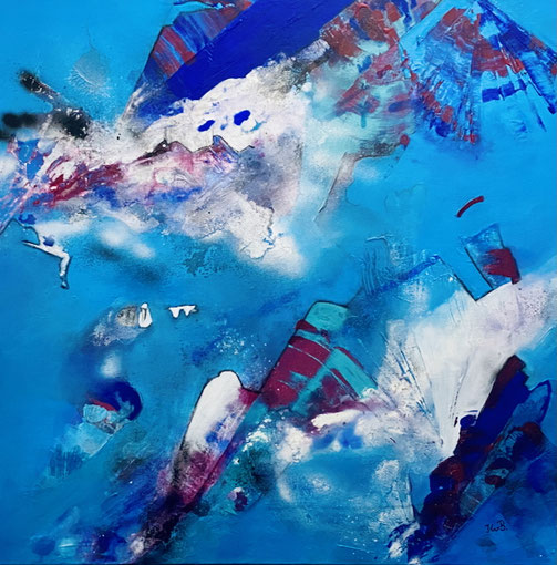Maske, Acryl-Mischtechnik auf Leinwand, 80 x 80 cm