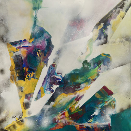 Fächer, Acryl-Mischtechnik auf Leinwand, 80 x 80 cm