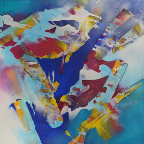 Lagune, Acryl-Mischtechnik auf Leinwand, 80 x 80 cm