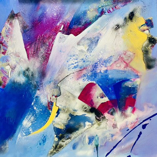 Fernweh, Acryl-Mischtechnik auf Leinwand, 80 x 80 cm