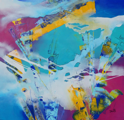 Lichtblick, Acryl-Mischtechnik auf Leinwand, 80 x 80 cm