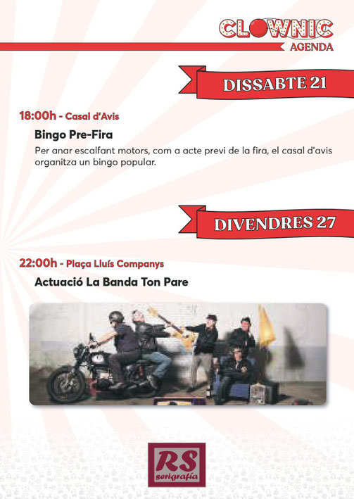 Programa del Festival Clownic en Torrelles de Foix