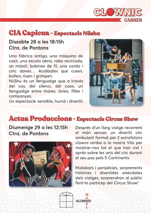 Programa del Festival Clownic en Torrelles de Foix