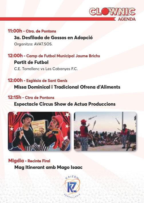 Programa del Festival Clownic en Torrelles de Foix