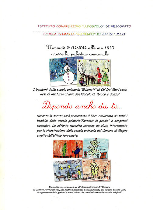 lettera di ringraziamento del Sindaco del Comune di Moglia - SCUOLA ...