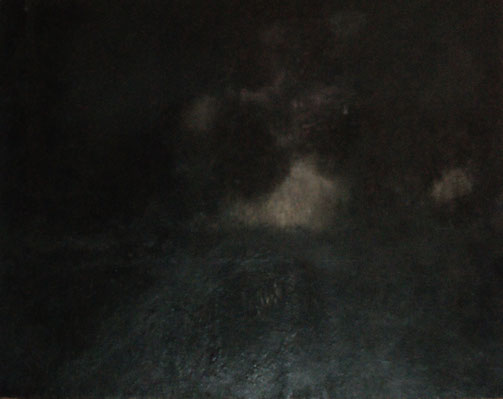 "5 Meter Abstand!", Acryl auf Holz, 50x70, 2011 (Erste Version)