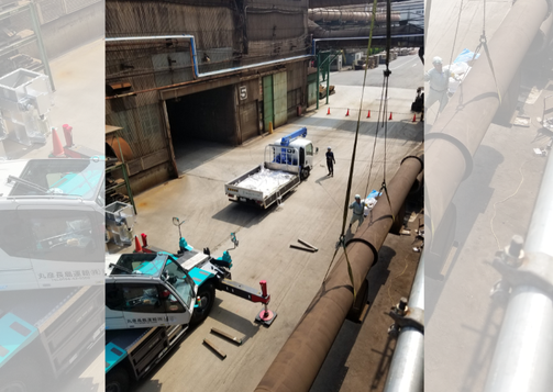 集塵ダクト更新工事・足場組立一式請負