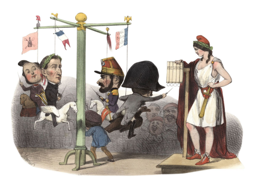 « Un nouveau jeu de bagues », illustration pour Le Charivari, 9 décembre 1848