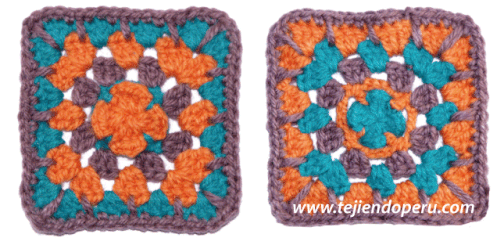 Cómo tejer una pastilla cuadrada colores en crochet - granny crochet square