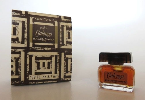 CIALENGA - PARFUM 3,7 ML, MINIATURE AVEC ETIQUETTE SUR SA FACE