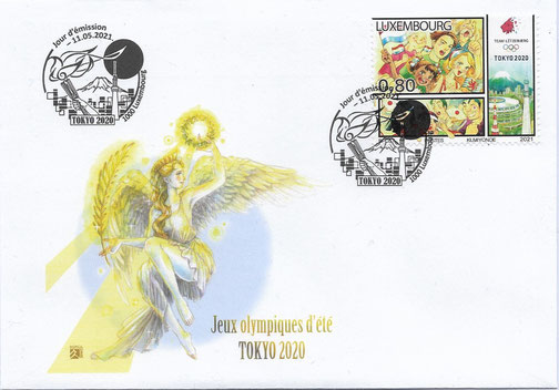 Luxembourg luxemburg tokyo 2020 Olympic games fdc first day cover covid