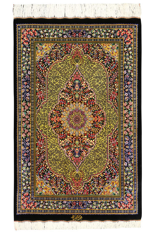 タギーペルシャ絨毯　クムシルク絨毯 